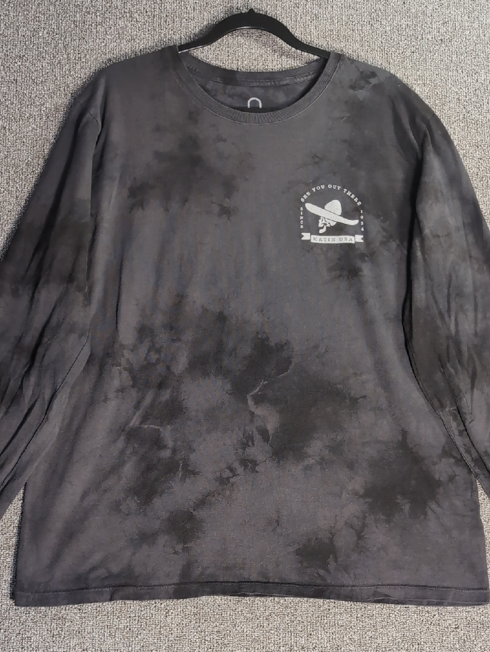 Katin USA El Caballo Long Sleeve Grey Tie-dye Surf Shirt Size XL